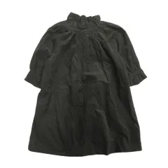 未使用 Bonpoint ボンポワン ワンピース チュニック ドレス 細畝 カットソー 6歳 黒 ブラック キッズ 古着 中古 USED