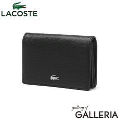 LACOSTE シャンゼリゼラウンドジップ レザーロングウォレットブラック