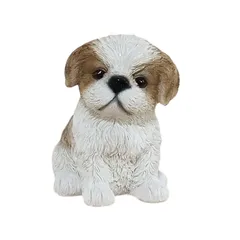 新品 ガーデン オーナメント 犬 子犬 置物 飾り オブジェ フィギア (シーズー)