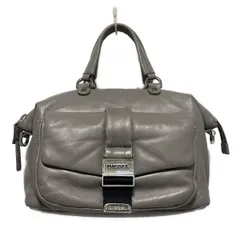 DIESEL(ディーゼル) ハンドバッグ - グレーベージュ×黒 レザー