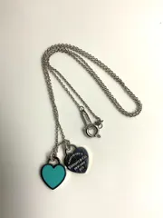 【中古美品正規品】TIFFANY&Co. ティファニー リターン トゥ ティファニー ミニ ダブルハート タグ ペンダント ネックレス エナメル SV925 シルバー ブルー