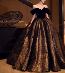 ウェディングドレス 結婚式 前撮り 二次会 オフショル ブラック 演奏会 発表会 カラードレス パーティー