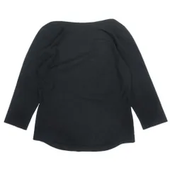 美品 EPOCA エポカ ボートネック ニット トップス カットソー 七分袖 ナイロン混 40 L 黒 ブラック レディース 古着 中古 USED