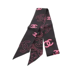 シャネル CHANEL スカーフ ココマーク シルク スカーフ レディース Used B