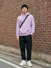 ナイキ パープル ダブルスウッシュ フードスウェット_L