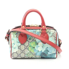 グッチ GUCCI ハンドバッグ GGブルームス GGスプリーム 546312 ベージュ/レッド PVCコーティングキャンバス レザー GGブルームス 2way ミニボストン レディース Used A