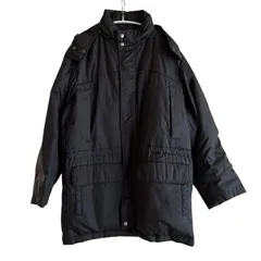 ZM1696 THE SCOTCH HOUSE ザ・スコッチハウス中綿コート ブラック フード付き チェック裏地 防寒 メンズ Mサイズ