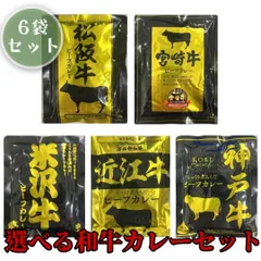 11【選べる和牛カレー 6点セット 五大和牛 松坂牛 宮崎牛 神戸牛 近江牛 米沢牛 ご当地カレー 6点セット】国産 和牛 カレー ビーフカレー レトルトカレー 即席のサムネイル