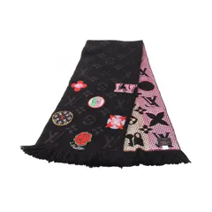 ルイ・ヴィトン LOUIS VUITTON マフラー エシャルプ ロゴマニア LVストーリーズ M71060 ウール シルク エシャルプ ロゴマニア レディース Used A