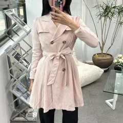 earth music & ecology ピンク トレンチコート