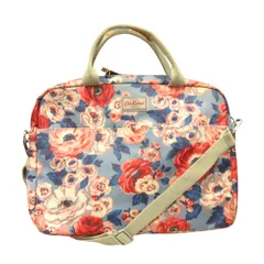 Cath Kidston キャスキッドソン 2way ハンド トート ショルダー バッグ 鞄 PVC コットン 花柄 青 ブルー ピンク レディース 古着 中古 USED