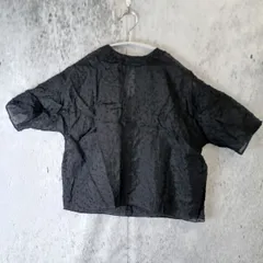 レディース トップス オーガンジーTブラウス Sサイズ 半袖 ブラック □〇
