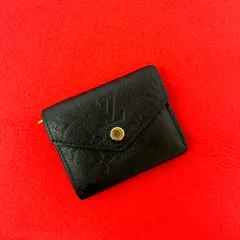 極 美品 LOUIS VUITTON ルイヴィトン ポルトフォイユ・ゾエ モノグラム アンプラント レザー 三つ折り ミニ 財布 ブラック ノワール 30896