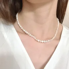 サージカルステンレス6mm淡水パールネックレス