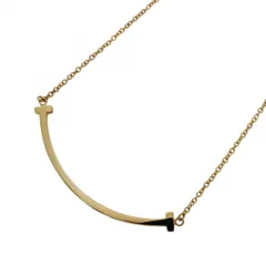 【5jpb0300】ティファニー ネックレス Tスマイル スモール K18YG イエローゴールド【中古】レディース