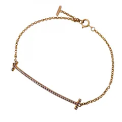 【5jpb0302】ティファニー ブレスレット Tスマイル K18PG ピンクゴールド ダイヤモンド【中古】レディース