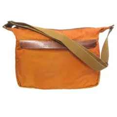 Felisi フェリージ ナイロン レザー トート ショルダー バッグ 鞄 オレンジ 茶 ブラウン メンズ レディース 古着 中古 USED