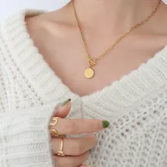 ステンレス製コインチェーンネックレス