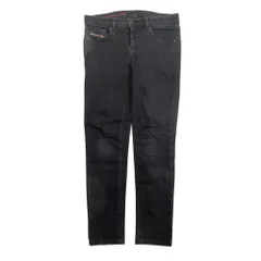 美品 DIESEL ディーゼル スキニー デニム ジーンズ パンツ 5ポケット ストレッチ 12Y 150/160 ブラック 黒 キッズ 古着 中古 USED