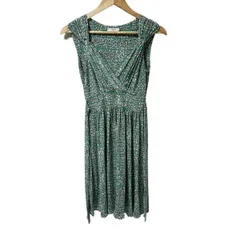 EGERIE(エジェリ) ワンピース サイズ1 S レディース美品  - グリーン×白×黒 ノースリーブ/ひざ丈