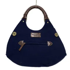 Kate spade(ケイトスペード) トートバッグ - ネイビー×ダークブラウン ウール、レザー