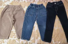 キッズ用 ズボン 3種 (コーデュロイ/デニムジーン/ブラックジーン)