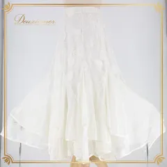 社交ダンス 衣装 スタンダード スカート レッスンウェア オールシーズン ICHIOKU イチオク 白 レース フェミニン ホワイト系 清楚 上品 スカート丈 82.5cm ウエストゴム 伸縮性 有り ダンスウェア 大きく広がる裾 ポリエステル