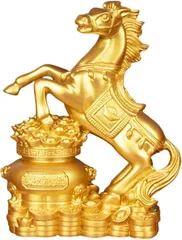 インターメッツォ 2026年 干支 置物 馬 午年 金 開運 金運 馬年 縁起物 競馬 風水 勝負運 幸運 グッズ (ゴールド, 小型)