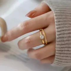 金属アレルギー対応⭐︎ダブルリング