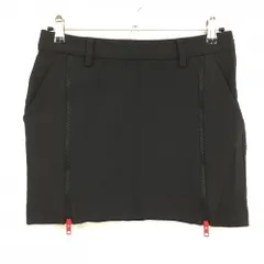 【美品】アディダス スカート 黒×レッド ジップ 一部メッシュ  レディース M ゴルフウェア adidas