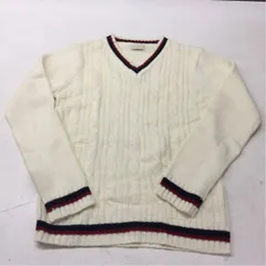 送料無料★TM-PARTY★美品★Vネック ニットセーター★Mサイズ★ホワイト 白★長袖#20513sj24