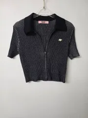 ORDINARY HOLIDAY ニット 半袖 ジップアップ