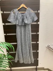 Leja レジャ オフショルダー マーネイド ワンピース  レース グレー Sサイズ 平塚店 衣料品