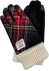 nature et evoluer ハリスツイード Harris Tweed レディース 手袋 スマホ対応 ニットカフスイビー (ブラック,  21cm)のサムネイル