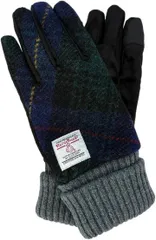 nature et evoluer ハリスツイード Harris Tweed レディース 手袋 スマホ対応 ニットカフスイビー (ネイビー,  21cm)のサムネイル
