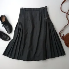 O'NEIL of DUBLIN オニールオブダブリン プリーツ キルトスカート ウール 毛 100％ GB10 グレー(117K＋7369)25F