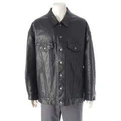 バレンシアガ デニムスタイル ボクシー レザー トラッカー  ジャケット アウター 697776 ブラック XS【中古】のサムネイル
