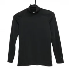 【美品】アディダス ハイネックインナーシャツ 黒 袖ロゴ レディース S/P ゴルフウェア adidas