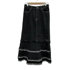 PINK HOUSE(ピンクハウス) ロングスカート サイズL レディース美品  - 黒 デニム