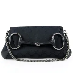 【超美品】GUCCI グッチ GG ホースビット イタリア製 アクセサリーポーチ チェーンショルダーバッグ 114923【TS55】