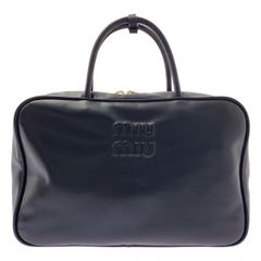 最終お値下げ miu miu レザーボーバック ラージ カーフレザーブラック 