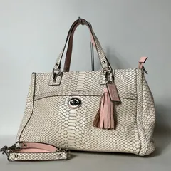 2511-406｜美品｜コーチ 2WAYバッグ パイソン型押し ターンロック