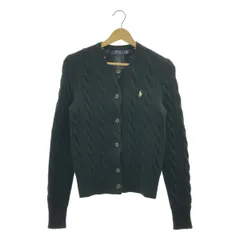 【美品】  POLO RALPH LAUREN / ポロラルフローレン | ウール カシミヤ ケーブル ニット カーディガン | S | ブラック | レディース
