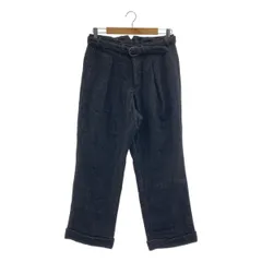 【美品】  NOUSAN / ノウザン | 2024AW | ウール ツイード ヘリンボーン ベルテッド パンツ | S | ブラック | メンズ