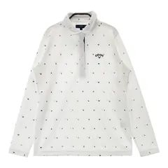 サイズ：L CALLAWAY キャロウェイ 2023年モデル 長袖ポロシャツ 総柄 ホワイト系 [240101583922] ゴルフウェア レディース ストスト