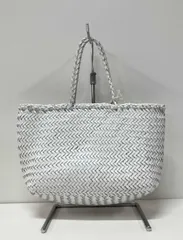 DRAGON ドラゴン トートバッグ レザーメッシュ トートバッグ ホワイト タグ付き