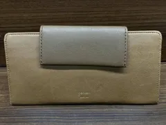 genten 長財布 レザー調 ブラウン