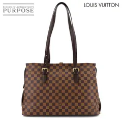 新品同様 ルイ ヴィトン LOUIS VUITTON ダミエ チェルシー トート バッグ エベヌ N51119 ブラウン Damier Chelsea 90304691