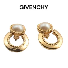 GIVENCHY ヴィンテージ イヤリング ゴールドトーン パール クリップ式 フォーマル パーティ