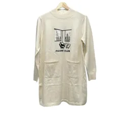 PICONE(ピッコーネ) ワンピース サイズ2 M レディース美品  - アイボリー×黒×白 ハイネック/長袖/ひざ丈/ニット/CLUB